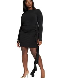 Eloquii - Plus Size Side Ruffle Mini Dress - Lyst