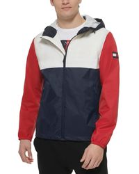 Tommy Hilfiger - Stretch Hooded Zip-front Rain Jacket - Lyst