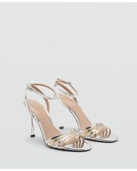Mango - Combined-strap Heeled Sandals - Lyst