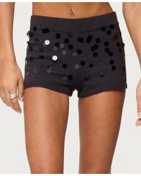 Edikted - Cierra Sequin Knit Micro Shorts - Lyst
