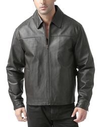 BGSD - Men Greg Open Bottom Zip Front Leather Jacket - Lyst