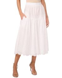1.STATE - Cotton Eyelet Maxi Skirt - Lyst