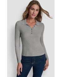 DKNY - Ribbed Long-sleeve Sweater - Lyst