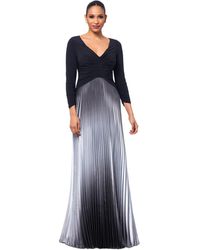 Betsy & Adam - Ombre Pleated 3/4-sleeve Gown - Lyst