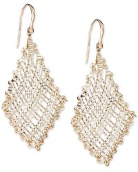 Macy's Filigree Weave Textured Drop Earrings In 14k Gold - Metallic