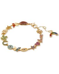 Kate Spade - Gold-tone Color Crystal Rainbow Joy Charm Bracelet - Lyst