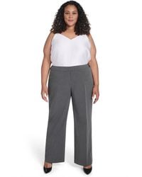Calvin Klein - Plus Size Pinstriped Mid Rise Pants - Lyst