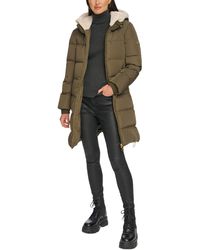 DKNY - Down Faux-fur-trim Hooded Puffer Coat - Lyst