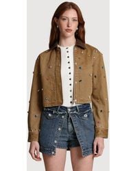 Avec Les Filles - Embellished Chore Spread Collar Jacket - Lyst