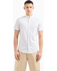 ARMANI EXCHANGE - | Slim-fit Tonl Geo Logo-print Button-down Shirt - Lyst