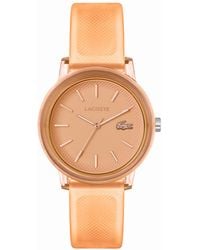 Lacoste - L.12.12 Quartz Apricot Semi-transparent Silicone Strap Watch 36mm - Lyst