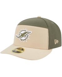 KTZ - Light Beige/olive Miami Dolphins Two-tone Color Pack Split Panel 59fifty Fitted Hat - Lyst