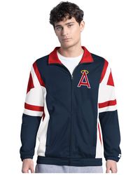 Starter - Navy/red California Angels Contender Tricot Full-zip Track Jacket - Lyst