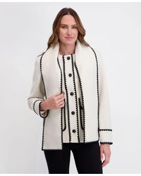 Kensie - Scarf Collar Faux Wool Jacket - Lyst