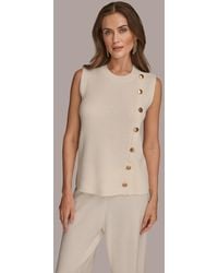 Donna Karan - Crewneck Sleeveless Sweater - Lyst