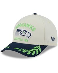 KTZ - Cream/college Navy Seattle Seahawks 2025 Nfl Draft 9forty A-frame M-crown Adjustable Hat - Lyst