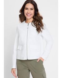 Olsen - Mixed Media Zip Front Jacket - Lyst