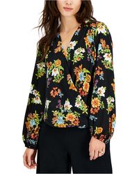 INC International Concepts Floral-print Long-sleeve Blouse, Created For Macy's - Multicolor