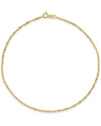 Macy's Singapore Chain Anklet In 14k Yellow Gold - Metallic