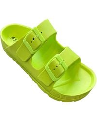Andrew By Andrew Stevens - Comfort Slides Double Buckle Adjustable Scooby Flat Sandals - Lyst