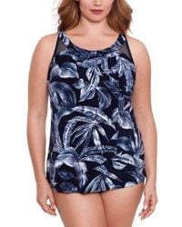 Miraclesuit - Plus Size Ursula Printed Underwired Tankini Top Solid Swim Bottoms - Lyst