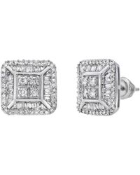 LuvMyJewelry - Drip Buckle 14k White Gold 1 Cttw Certified Natural Diamond Stud Earring - Lyst