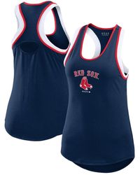 WEAR by Erin Andrews - Boston Red Sox Color Block Racerback Tank Top - Lyst