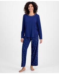 Charter Club - Long-sleeve Jersey Pajama Set - Lyst
