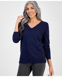 Style & Co. - V-neck Long-sleeve Sweater - Lyst