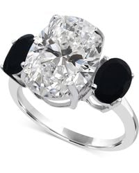 Macy's - White Quartz 4-3/4 Ct. T.w. And Black Onyx 2-7 X 5mm Oval Statement Ring - Lyst