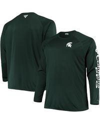 Columbia - Michigan State Spartans Big And Tall Terminal Tackle Omni-shade Long Sleeve Raglan T-shirt - Lyst