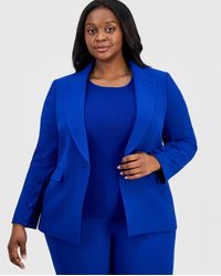Tahari - Plus Size Peak Lapel One-button Blazer - Lyst