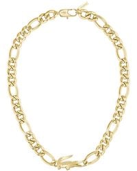 Lacoste - Crocodile Ip Plated Necklace - Lyst