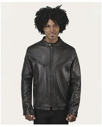 Frye - Modern Cafe Racer Leather Jacket - Lyst