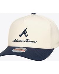 Mitchell & Ness - Cream/navy Atlanta Braves Flawless Stretch-snapback Hat - Lyst