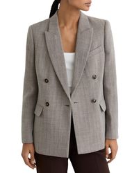 Reiss - Ember Double Breasted Herringbone Blazer - Lyst
