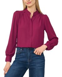 Cece - Stand-collar Long-sleeve Blouse - Lyst