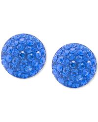 Macy's - Blue Crystal Button Stud Earrings - Lyst