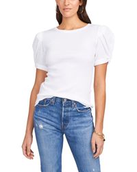 1.STATE - Puff Sleeve Short Sleeve Knit T-shirt - Lyst