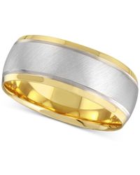 Macy's - Two-tone Brushed & Polished Band - Lyst