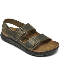 Birkenstock - Milano Crosstown Waxy Leather Two Strap Sandals From Finish Line - Lyst