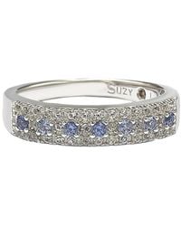 SUZY LEVIAN NEW YORK - Suzy Levian Sterling Silver Sapphire & Created White Sapphire Color-pop Half Band Ring - Lyst