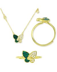 Macy's - 2-pc. Set Lab-grown & Cubic Zirconia Butterfly Pendant Necklace & Matching Ring - Lyst