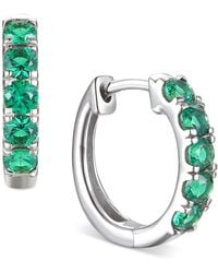 Macy's - Lab Grown Ruby Five Stone Small Hoop Earrings (5/8 Ct. T.w. - Lyst