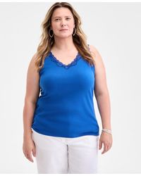 Style & Co. - Plus Size Lace-trimmed Tank Top - Lyst