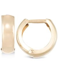 Macy's - Polished Wide huggie Hoop Earrings - Lyst