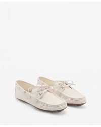 Mango - Laces Leather Boat Shoes - Lyst