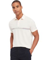 Tommy Hilfiger - Striped Chest Short Sleeve Polo Shirt - Lyst