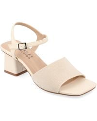 Journee Collection - Evylinn Knit Block Heel Dress Sandals - Lyst