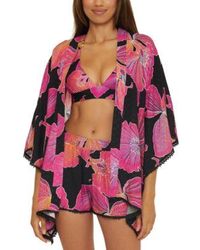 Trina Turk - Fleury Open Front Cover Up Tunic Fleury Pull On Cover Up Shorts - Lyst